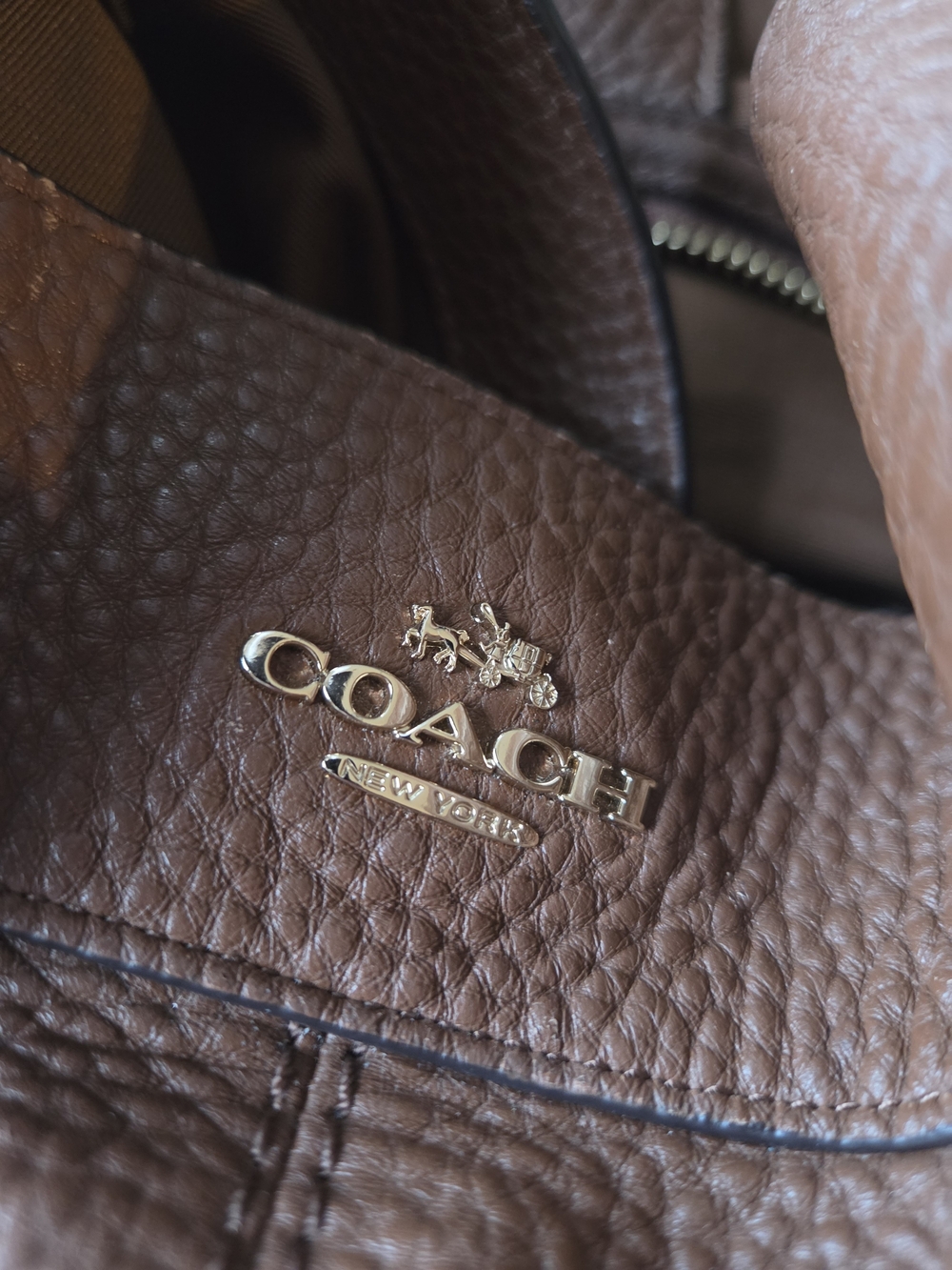 Coach Large Lexy Shoulder Bag F28511 Saddle Brown Leather Compartment Hobo - Picture 13 of 16